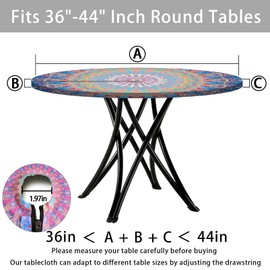 opstellen - Mantel redondo con agujero para paraguas y cierre, impermeable, ajustable, para mesa de patio al aire última intervensión, manteles elásticos para campista, picnic, camping, exterior, 40 a