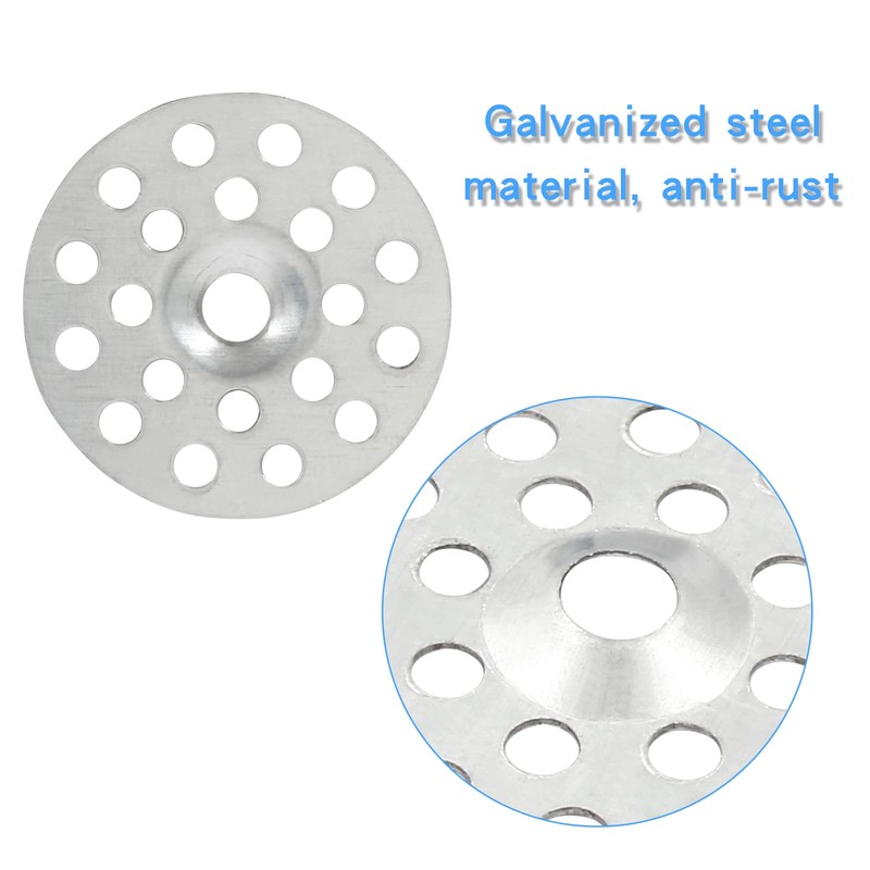 Coufce 100pcs 1 inch Plaster Washers Zinc Metal Washer, Plaster