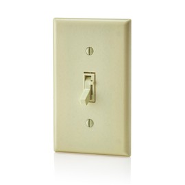 Leviton TSF01-10I Toggle Slide Fan Speed Control, 1.5 A-120VAC @ 60Hz, Single Pole or 3-way, Ivory