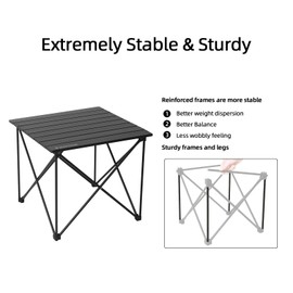 ROCK CLOUD Portable Camping Table Ultralight Aluminum Camp Table Folding Compact Beach Table for Camping Hiking Backpacking Outdoor Picnic(Reinforced Frame-Medium)