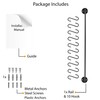 Wallniture 24" Gourmet Kitchen Rail for with 10 S Hooks