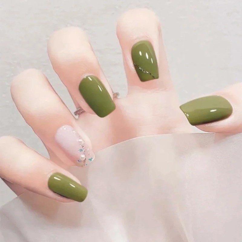 COSMOO Olive Green Nail Polish, 12ml Olive Quick Dry Nail