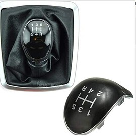 MOMOALA Replacement 5 Speed Black Chrome Gear Stick Knob Cap Cover compatible with compatible with d Fiesta Focus - Black