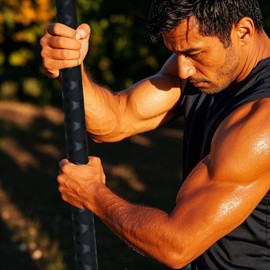 The Huang Yunming yoga stick is made of sturdy steel that is 5 feet high and an adjustable stretching stick, providing flexibility, agility, and balance. Multi functional fitness stick with 5 steel pipes (Black)