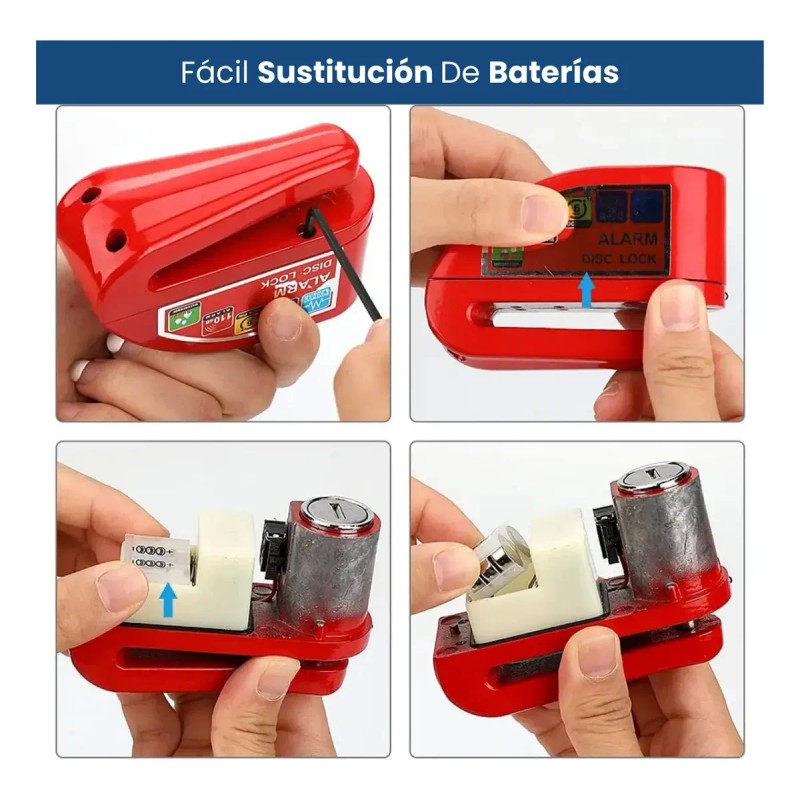 *Candado de Disco Freno Para Moto Antirrobo Con Alarma 110dB