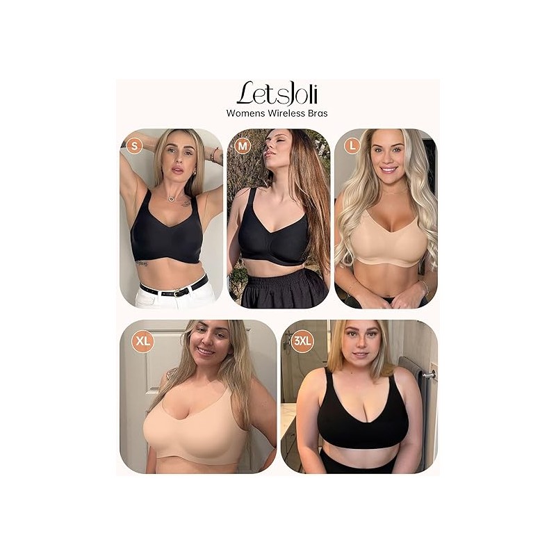 Wireless Bras for Women No Underwire Full Coverage Push Up