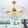 wuyule 42 Inches Crystal Ceiling Fan Golden Modern Crystal Chandelier