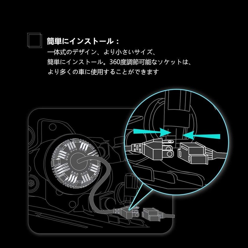 Autofeel H4 Headlight, Hi/Lo Switching, Car LED Headlight, 6,500 K,