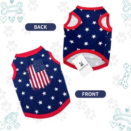 WoofsWish Dog Shirt Cooling Vest Cute Love Paw Star Striped Printed Pet Tshirts Funny American Flag Pattern Dogs Tank Top Summer Breathable Stretchy Dog Clothes for Small Dogs Girl Boy