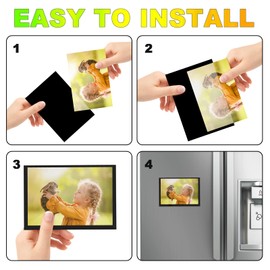 CHUNNIAO Black Magnetic Picture Frame 4X6 for Refrigerator-20 Pack,Black Photo Magnets Sleeves