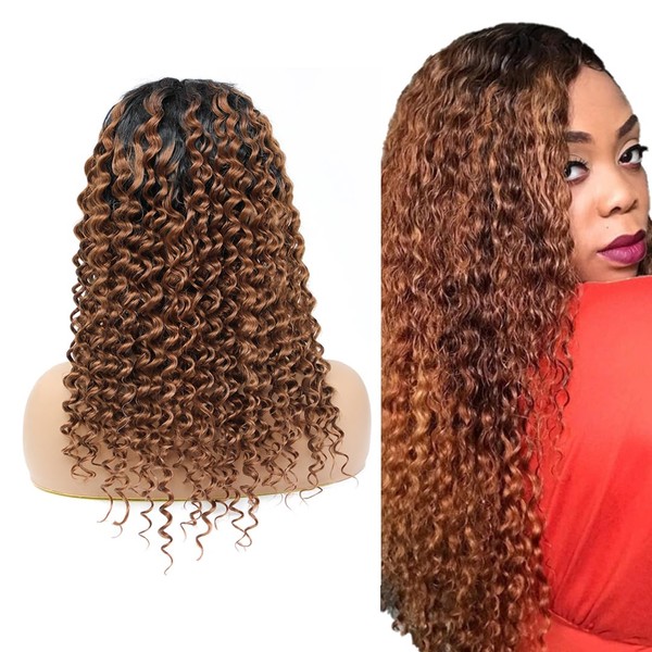 LYBYL Human Hair Wig Real Hair Wig Lace Front Wigs Ombre 1B/30 Two Tone Wig Ombre 4x4 Free Part Lace Closure Wig Pre Plucked With Baby Hair Wigs for Black Women 30 Inches (76.2 cm)