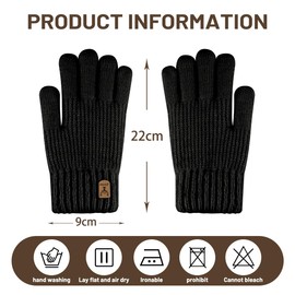 Thermal Gloves Winter Men Touchscreen Gloves Winter Women Knitted Gloves Wool Gloves Men Running Gloves for Indoor Outdoor Sports