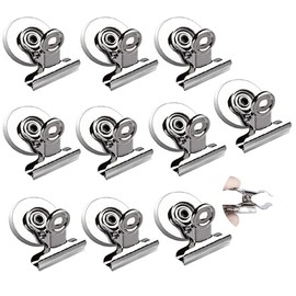 Magnetic Clip Magnet Leather Clip Magnet Magnet Clip Strong 31mm Round Magnet Clip Fridge Magnet for Whiteboard Map, Blackboard, Office, Office Supplies, Posting, Memo, Hook Clip(10 Pack)