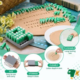 AceOrbit 72pcs Alphabet Stamps Set for Clay Pottery Letter Stamps for Clay Stepping Stone Mold Traditional Letters and Numbers Concrete Molds for Ceramics DlY Names Stepping Stone Pottery Tools
