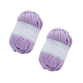 2Pcs T-Shirt Yarn Elastic Fabric Crochet Yarn for DIY Croheting Knitting Thick Knitting Yarn for Handmade Knitting DIY Bag Blanket Cushion Crocheting Projects (Purple)