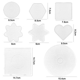 Set of 8 Ironing Beads Pegboard, Bead Plate Square, Transparent Pegboards, Ironing Beads Pin Plate Set, Beads Plate Square, Ironing Beads Pin Plate Transparent, Pegboard Set