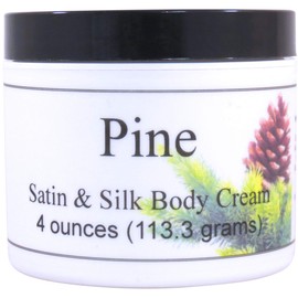Eclectic Lady Pine Satin and Silk Cream, Body Cream, Body Lotion, 4 oz - Shea Butter, Aloe, Silk Amino Acids, Vitamin E, Phthalate-Free, Handcrafted in USA - Perfect For Women