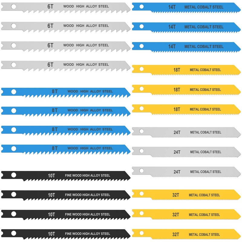 24PCS Jigsaw Blades Set High Carbon Steel Assorted Saw Blades