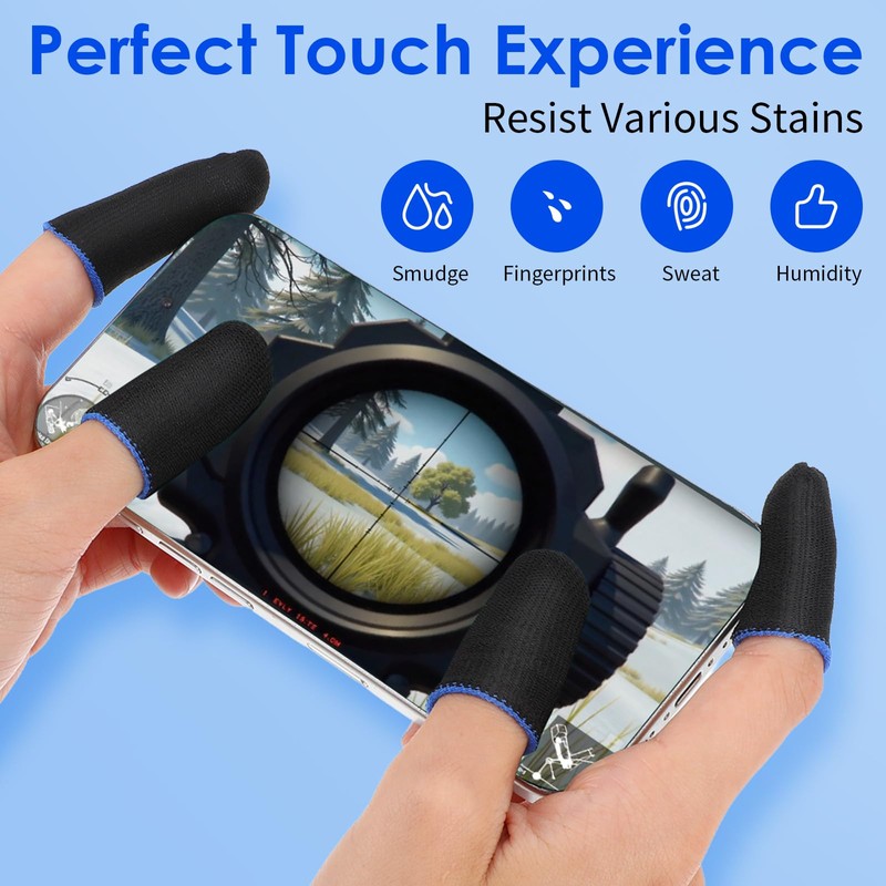 YBEATY 30 Pcs Finger Sleeves Gaming Light Fiber Thumb Protector