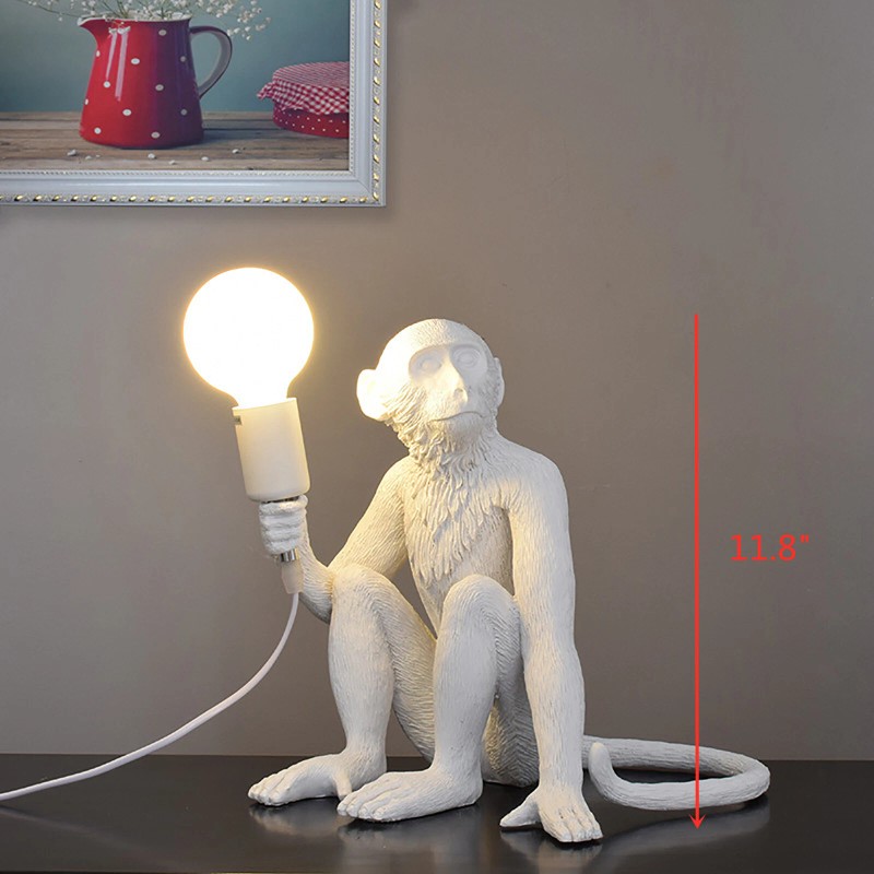 Unbranded Monkey Table Lamp Nordic Light Resin Simian Hanging Rope