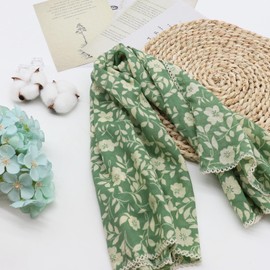 GHTIYLP Large Cotton Bandanas for Women, 27 x 27 inch Hair Neck Scarf, Headband Square Scarf (Green)