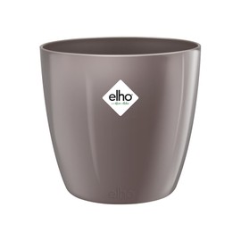 elho Brussels Diamond Round 16 - Flower Pot Indoor - 100% Recycled Plastic - Ø 15.8 x H 14.5 cm - Grey/Oyster Pearl