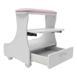 Pedicure Foot Rest,Beauty Salon Nail Or Foot Bath Spa Portable Esthetician Trolley Cart for Foot Rest Pedicure Manicure Funiture Massage Table Salon Supplies (Pink)