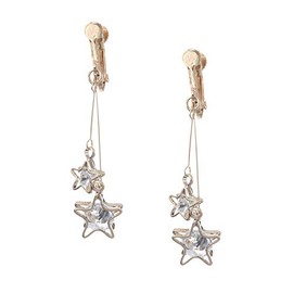 Idin Jewellery - CZ Stars Screw Back Drop Clip On Earrings