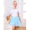 Bezioner Skirts for Girls Embroidered Tulle Skirt Children 4 Layers