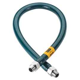 Krowne M5048 Royal Series Gas Hose, 1/2” I.D., 48” long, stainless steel corrugated tubing & radial wrap with green antimicrobial PVC coating, 106,000 BTU/hr minimum flow capacity‌‌‌‌‍​​‌‌​‌‌‍​‌​