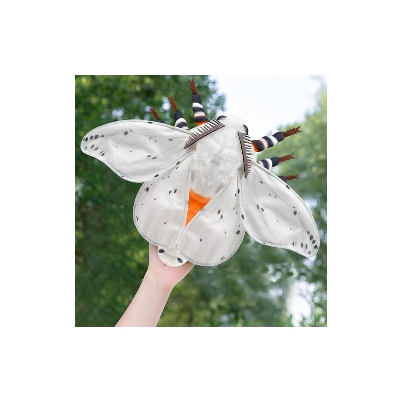 Frankiezhou Home White Ermine Moth Plush Toy - Realistic White
