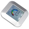 Indoor Touch LCD Screen Thermometer Hygrometer Electric Alarm Clock for