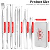 Mitesserentferner Komedonenquetscher Set,Mitesser Entferner,Hochwertiger Blackhead Remover,Akne-Entferner-Set,Pinzetten-Set mit Metallgehäuse(Silber)