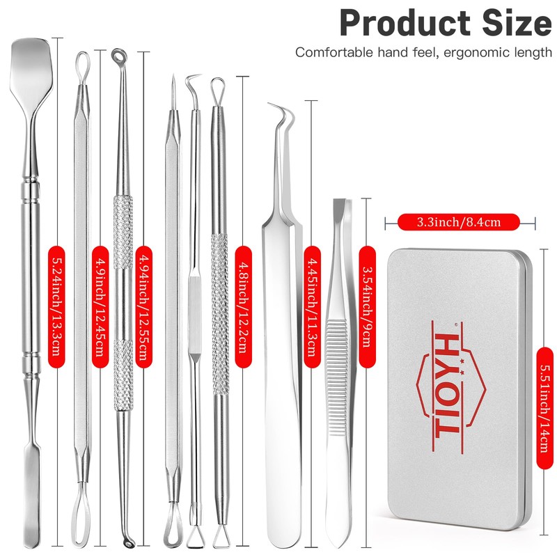 Mitesserentferner Komedonenquetscher Set,Mitesser Entferner,Hochwertiger Blackhead Remover,Akne-Entferner-Set,Pinzetten-Set mit Metallgehäuse(Silber)