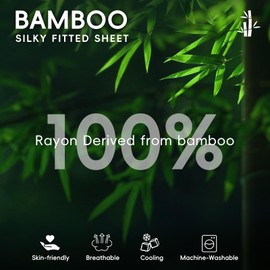 David's Home Cooling Fitted Sheet Twin Size, 100% Rayon Derived from Bamboo, 16" Deep Pocket 2.5cm Wider Elastic, Luxury Smooth Silky Soft Breathable Bottom Sheet for Hot Sleeper, Sage Green