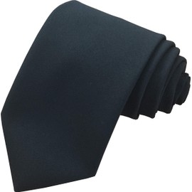 Men's Plain Matt Black Smart Formal Funeral Tie (Adult Regular Tie)