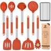 Silicone Cooking Utensil Set, 8Pcs Non-stick Cookware with Stainless Steel