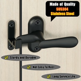 Alise Flip Latch Lock, 360 Degree Swinging Gate Latches Door Lock, SUS304 Stainless Steel Gate Hardware for Gate Sliding Door Cabinet Window, Matte Black