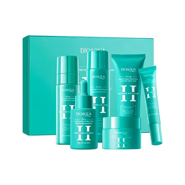 Set 6 Piezas Cuidado Facial Bioaqua Con cido Hialurnico Hidratacin