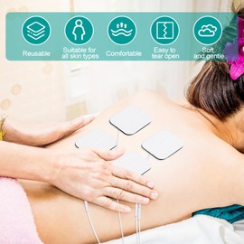 Jognee TENS EMS Electrode Pads, Super Soft 5 x 5 cm TENS-EMS Device, Reusable to Relieve Muscle, Back and Joint Pain (Pack of 20)