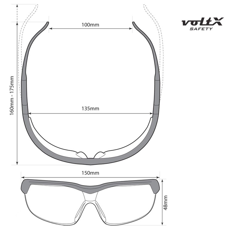 voltX GT ADJUSTABLE (2020 model) Safety Glasses (Clear Lens), UKCA