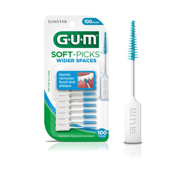 GUM Soft-Picks Wider Spaces Dental Picks, 100 Count