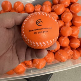 Clearfork Academy 12 Pack CFA 2.5” Baseball Softball Foam Training Ball Batting Practice