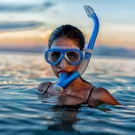 TUSA Sport Adult Splendive Mask and Snorkel Combo, Black/Black