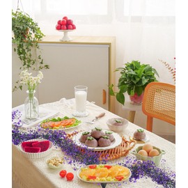 RECUTMS Artificial Hanging Plant 2Pcs 5.6Ft Fake Garland Plant Greenery Faux Ferns Leaves Ivy Garland for Home Indoor Outdoor Wedding Farmhouse Mantle Table Centerpiece Party Garden Decor(Purple)