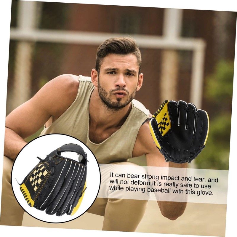 WHAMVOX Men's Black Baseball Glove Softball Gloves Baseball Accessories Protective