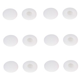 SNHTLS 12 Pcs Black Soft Foam Earbuds Cushions Foam Earbud Earpad Ear Bud Pad Replacement Sponge Covers Compatible with 13-18mm Earpiece Headphone,Two Way Radio Walkie Talkie Earpiece(White)