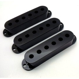Set of 3 black single coil guitar pickup covers 50 or 52mm pole spacing strat (1x 50mm + 2x 52mm)
