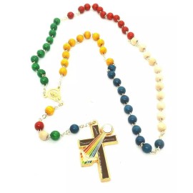 Wood Bead World Mission Rosary from Italy
