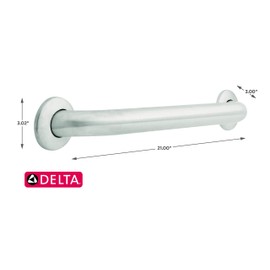 Delta DF5618SS 18-Inch by 1-1/2-Inch Concealed Mounting Grab Bar